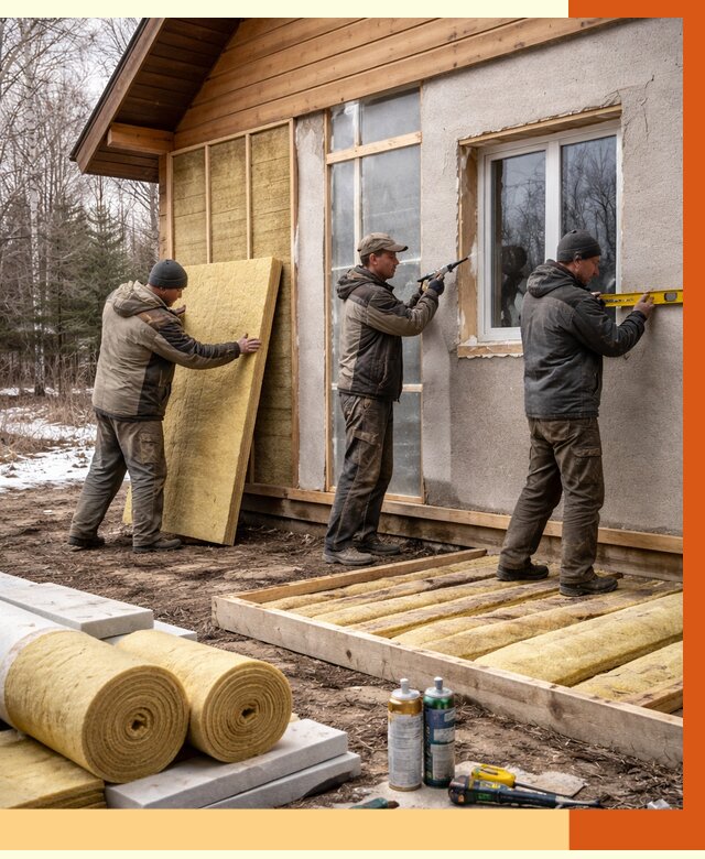 Утепление дачного дома в Абакане от 4852 руб/м2 — недорого | ТепломастерБкн