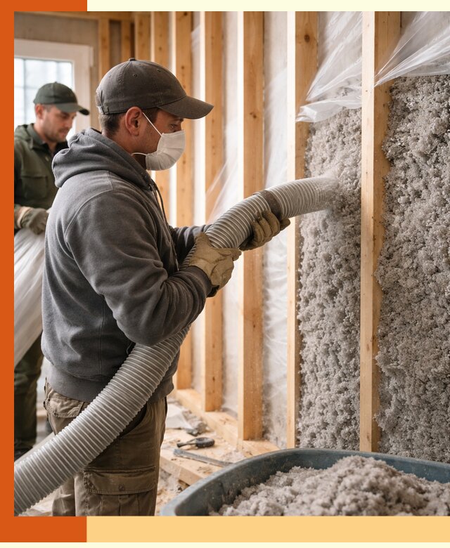 Утепление каркасного дома эковатой в Абакане — качественно и надолго