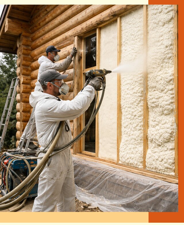 Утепление деревянного дома ППУ в Абакане от 4290 руб/м2 | ТепломастерБкн — под ключ