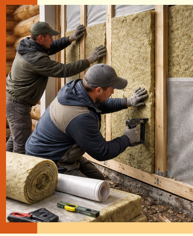 Утепление бревенчатого дома под ключ в Абакане