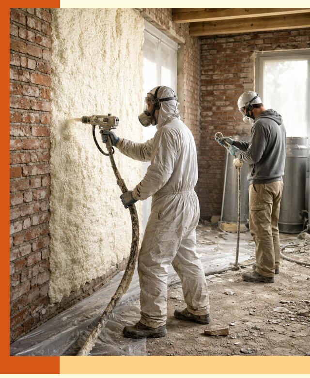 Утепление кирпичного дома пенополиуретаном в Абакане