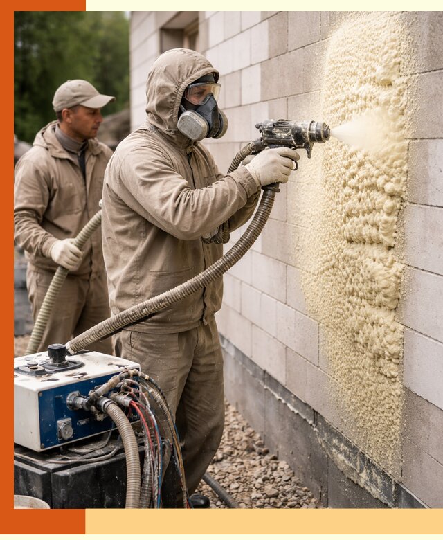 Утепление дома из газобетона ППУ в Абакане — надежная теплоизоляция