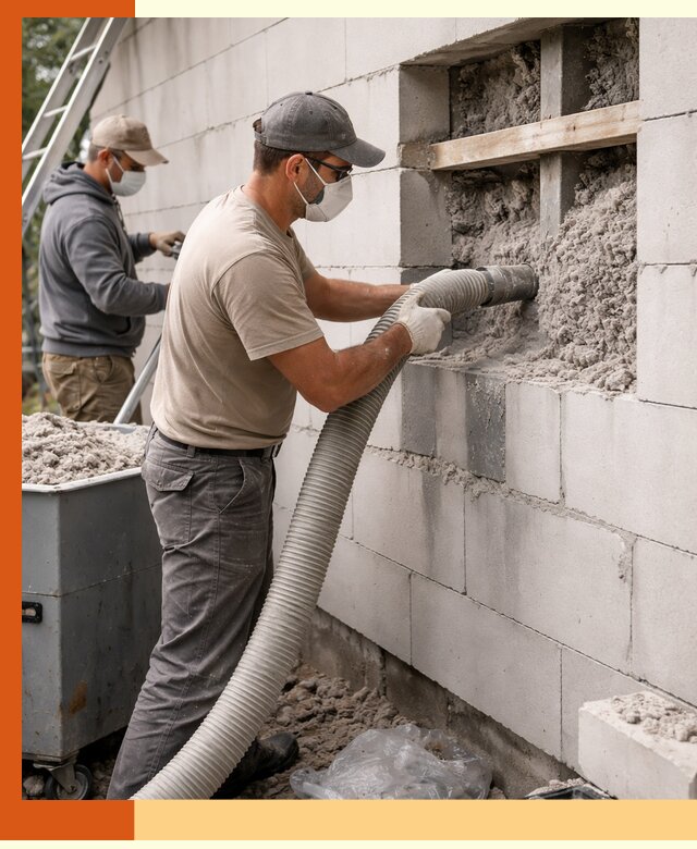 Утепление дома из газобетона эковатой в Абакане