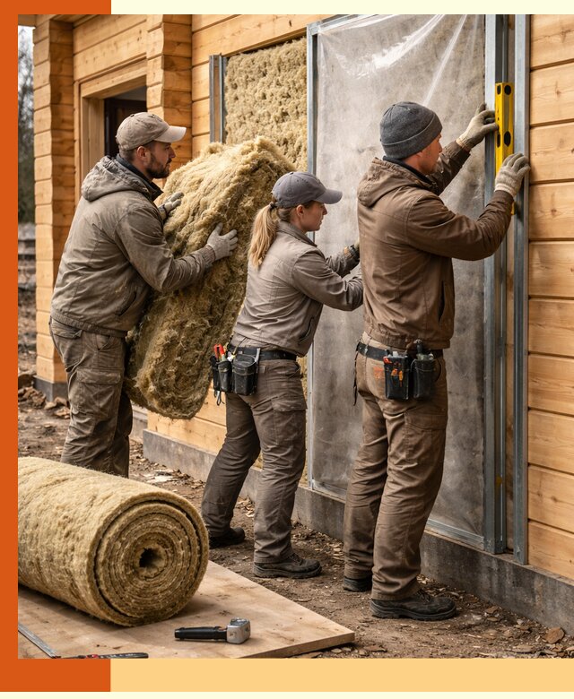 Утепление дома из двойного бруса в Абакане качественно и надёжно