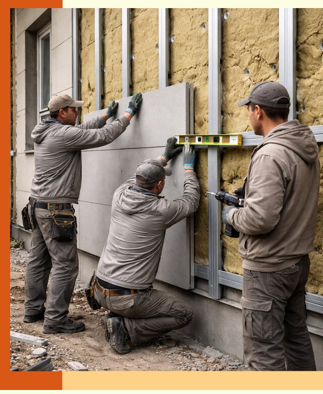 Утепление вентилируемого фасада под ключ в Абакане
