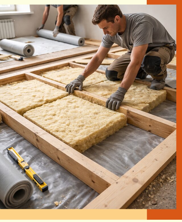 Утепление деревянного пола в Абакане от 1532 руб./м2 под ключ | ТепломастерБкн