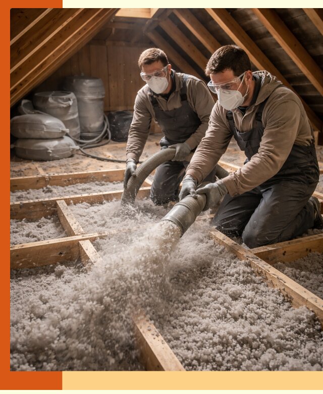 Утепление чердака эковатой в Абакане — быстро и надёжно