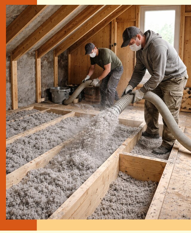 Утепление мансарды эковатой в Абакане с гарантией качества