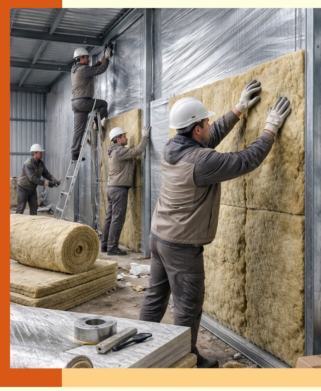 Утепление металлического склада в Абакане: теплоизоляция и герметизация