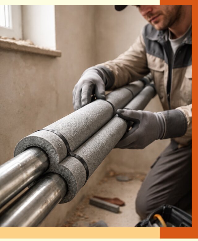 Утепление труб отопления в Абакане от 2911 руб. за м² — услуги под ключ | ТепломастерБкн