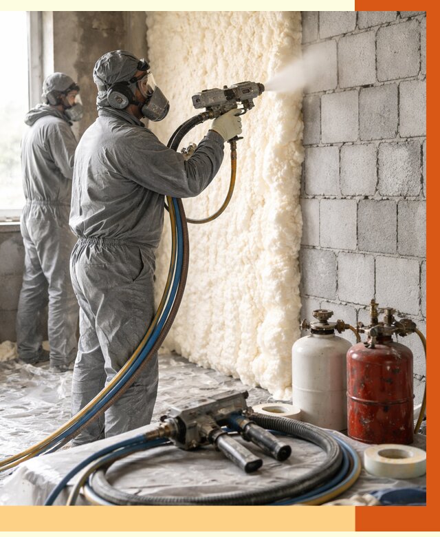 Утепление блочной стены ППУ в Абакане от 4341 руб./м² — ТепломастерБкн