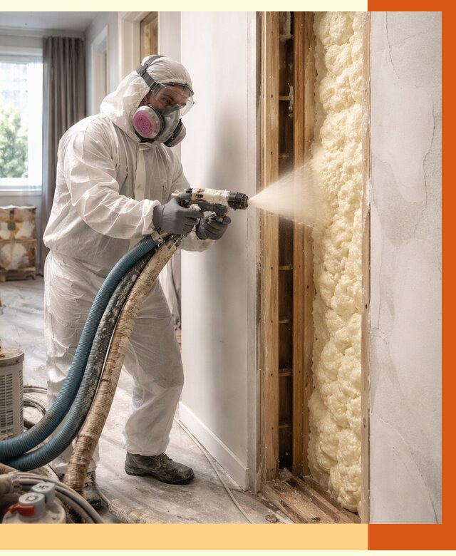 Межстеновое утепление ППУ в Абакане от 2809 руб/м2 — межстенное утепление под ключ | ТепломастерБкн