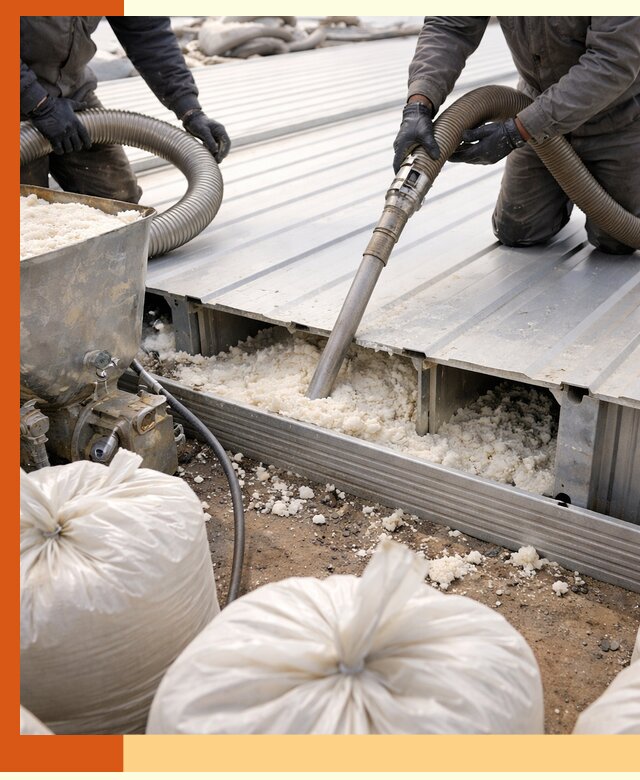 Заполнение пустот кровельных панелей пенными и мокрыми герметиками в Абакане