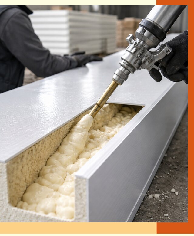 Заполнение пустот холодильных панелей в Абакане от 7661 руб. | ТепломастерБкн