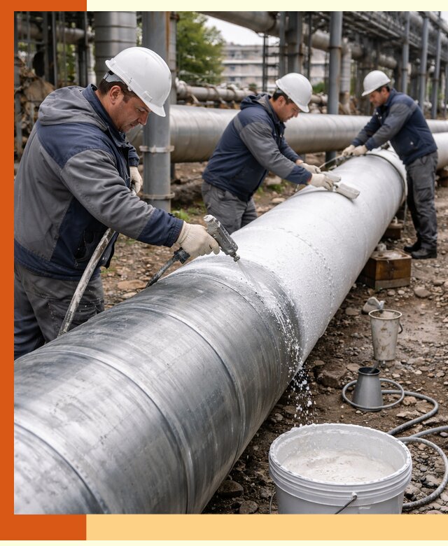 Утепление теплотрассы жидкой теплоизоляцией в Абакане