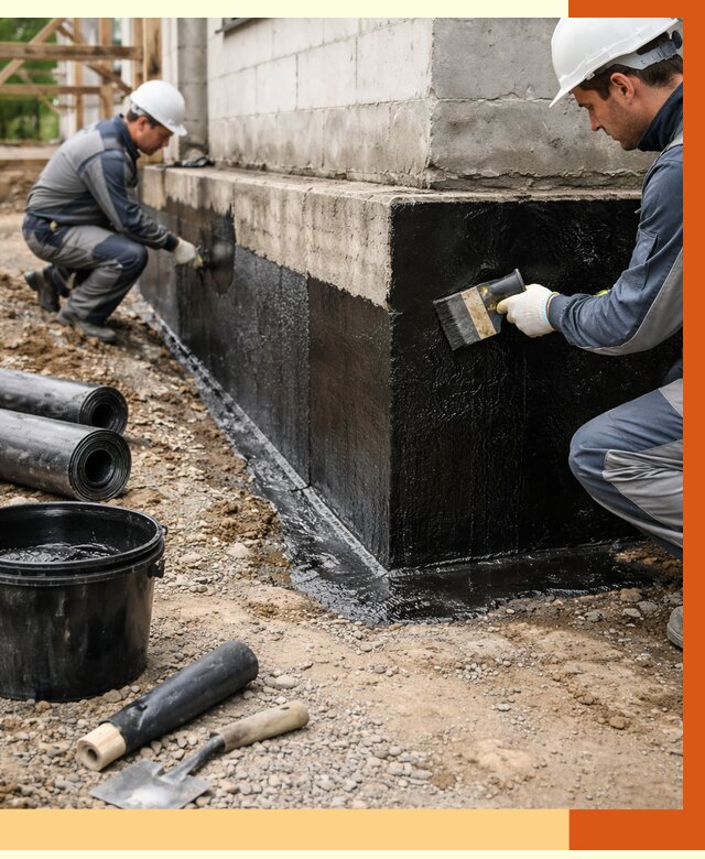 Гидроизоляция фундамента в Абакане от 1277 руб. — профессионально, под ключ | ТепломастерБкн