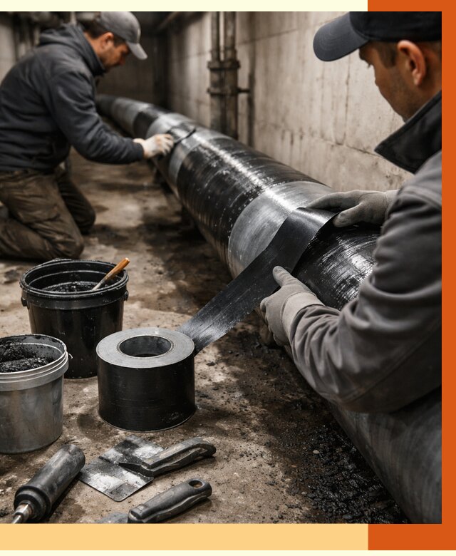 Гидроизоляция труб в Абакане от 2554 руб. — профессиональная герметизация | ТепломастерБкн