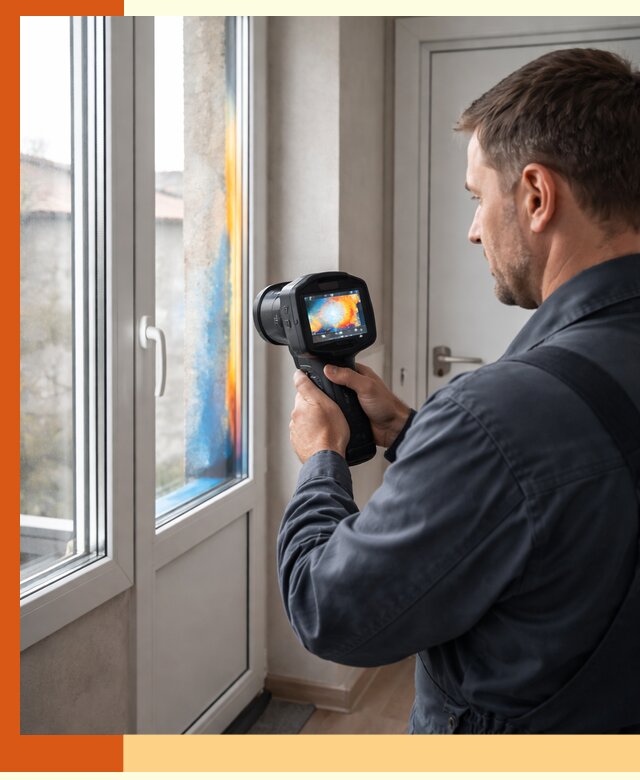 Тепловизионное обследование окон и дверей в Абакане