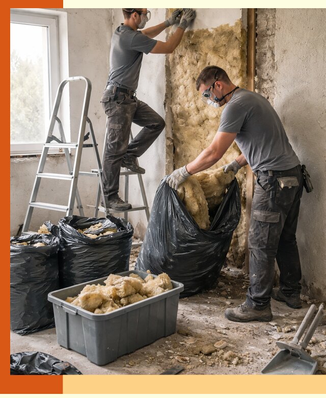 Демонтаж старого утеплителя и вывоз отходов в Абакане