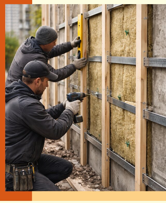 Монтаж обрешетки под утепление зданий и квартир в Абакане